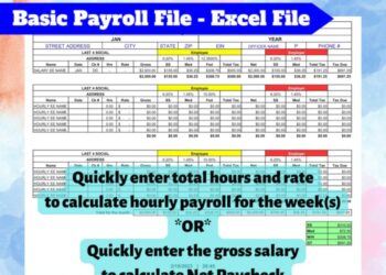 PAYROLL ONLY - Simple Basic Small Business Digital Payroll File, Manual ...